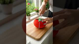 【ASMR】Slicing a Tomato Plush with a Glass Knife#asmr #asmrsounds #relaxing #satisfyling #cuttingasmr
