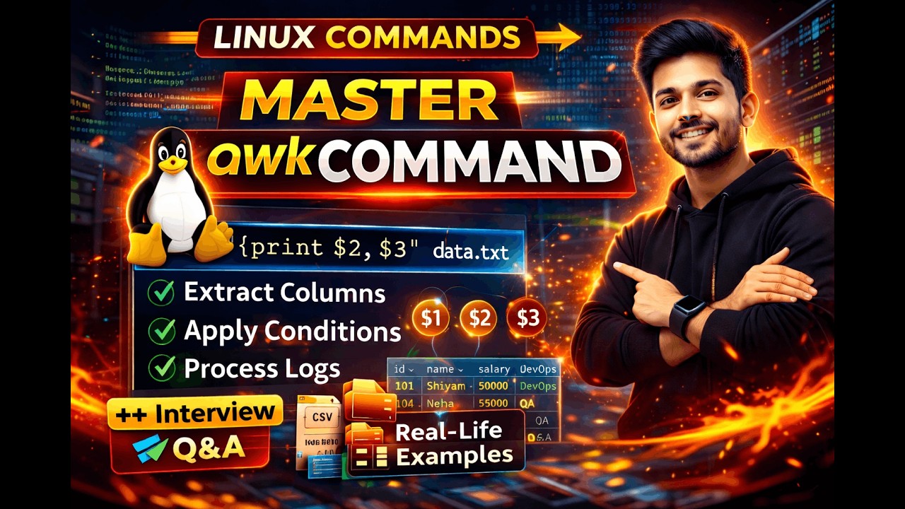 Learn AWK Fast 🚀 | Complete Linux AWK Tutorial with Interview Questions ...