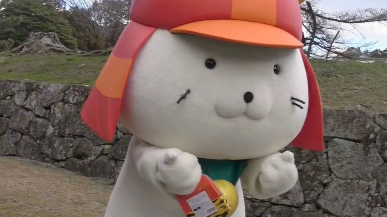 節分の、ひこにゃん　お豆の郵便屋さんになる