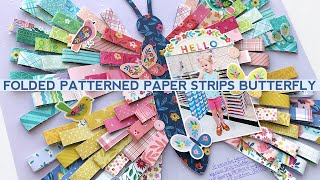 Folded Patterned Paper Strips Butterfly