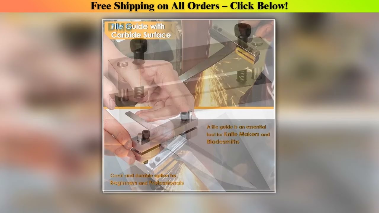 Hardened File Guide with Carbide Surface For Knife Making Knife Maker Tool, Fits Blade Width up to