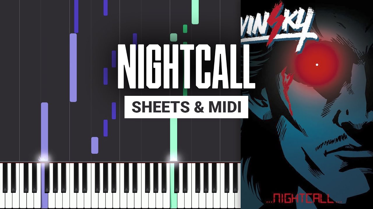 Nightcall - Kavinsky - Piano Tutorial - Sheet Music & MIDI - YouTube