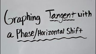 Graphing Tangent with a Phase/Horizontal Shift