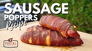 Bacon Wrapped Sausage Poppers  Sausage Jalapeno Poppers Recipe