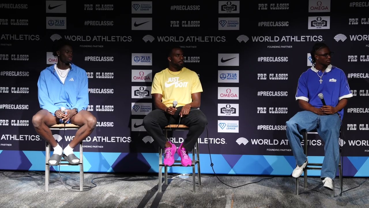 Ja'Kobe Tharp, Kenny Bednarek and Tate Taylor Press Conference Ahead Of 2026 Prefontaine Classic