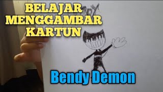 Belajar Menggambar Kartun | Cara Gambar Bendy Demon | Tutorial Drawing Cartoon Bendy Demon screenshot 4