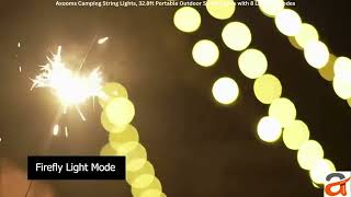 Axooms Camping String Lights  | 8 Modes, Waterproof Outdoor Lights for Camping, Lanterns & Christmas