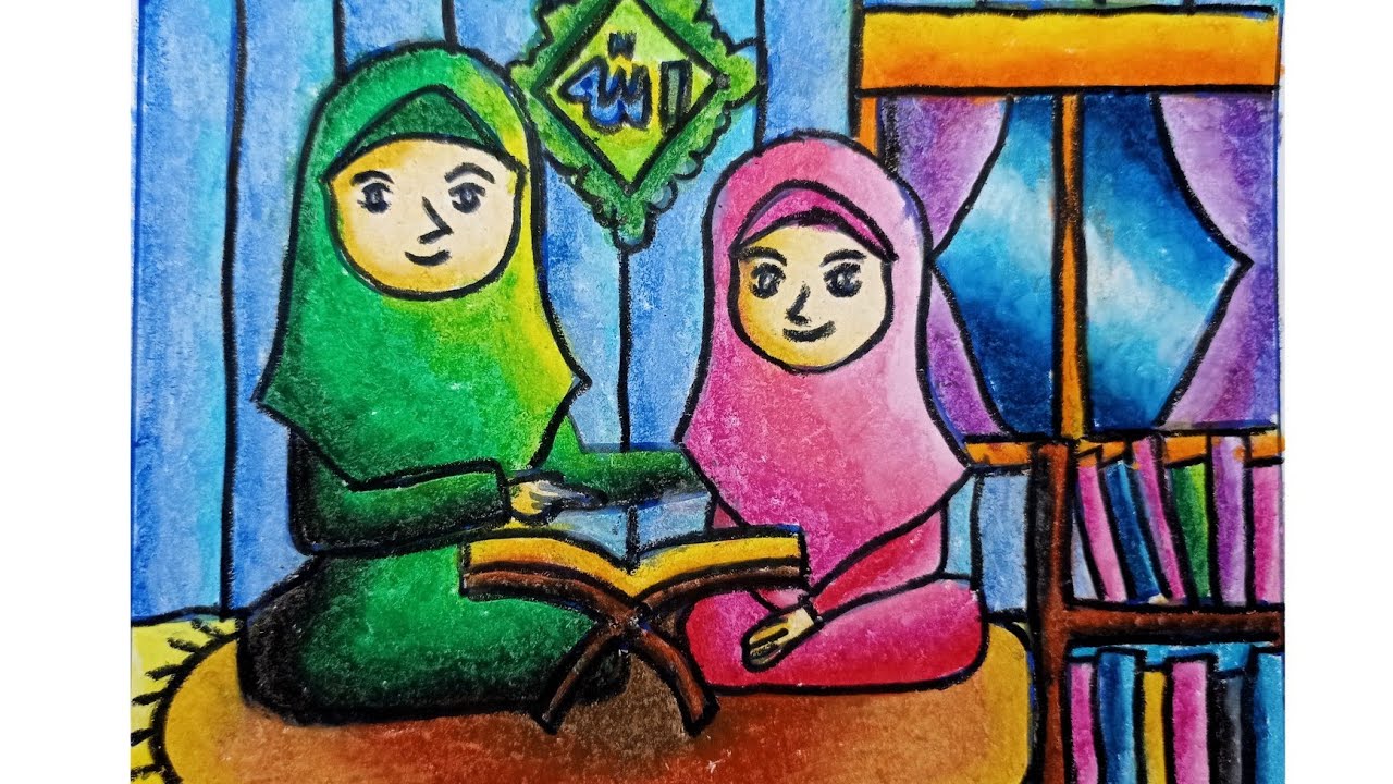 CARA MENGGAMBAR ANAK MENGAJI AL QURAN CARA MEWARNAI ANAK MEMBACA AL QURAN YouTube