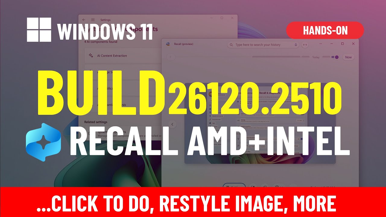 Intel Cpu Recall Windows 11: Recall + Click to Do arrive for AMD and Intel CPUs – Build ...