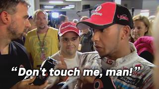 Lewis doesn't like Felipe touching him