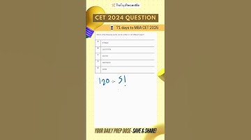 MBA CET 2024 Actual Question | Road to JBIMS | Detailed Solution of Question