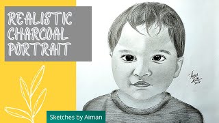 Realistic charcoal portrait!!! | Sketches by Aiman.#charcoal#pencildrawing#realism#realisticface