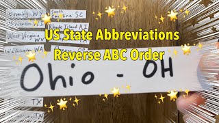 US State Abbreviations Reverse ABC Order