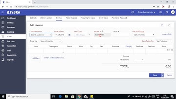 How to Change Invoice Number || Zybra Accounting Software
