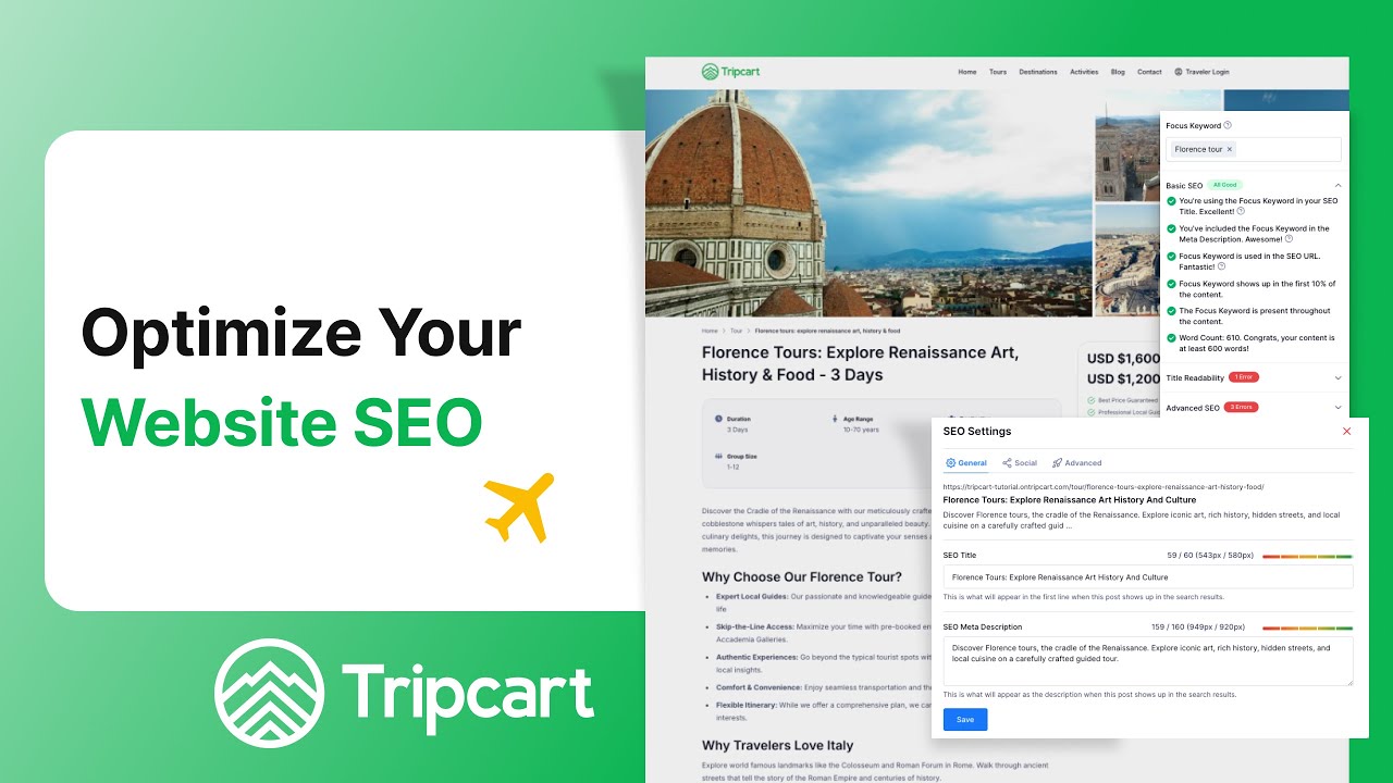 Как оптимизировать SEO в Tripcart | Уроки по Tripcart