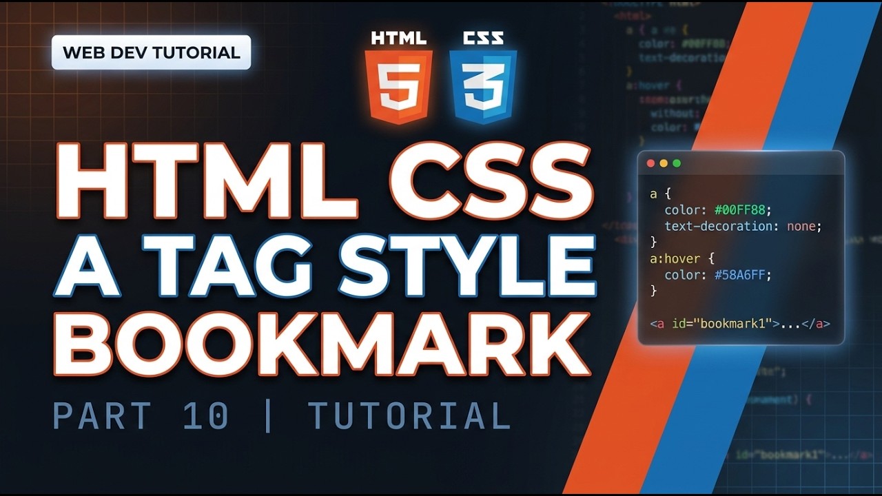 آموزش html css _ استایل دهی a tag و ساخت bookmark _ قسمت 10 - YouTube