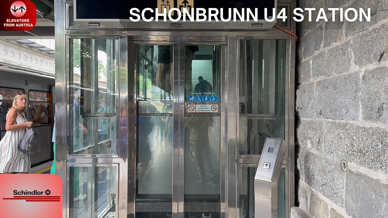 2 1996 Schindler holeless hydraulic elevators@Schonbrunn U4 Station, Vienna, Austria
