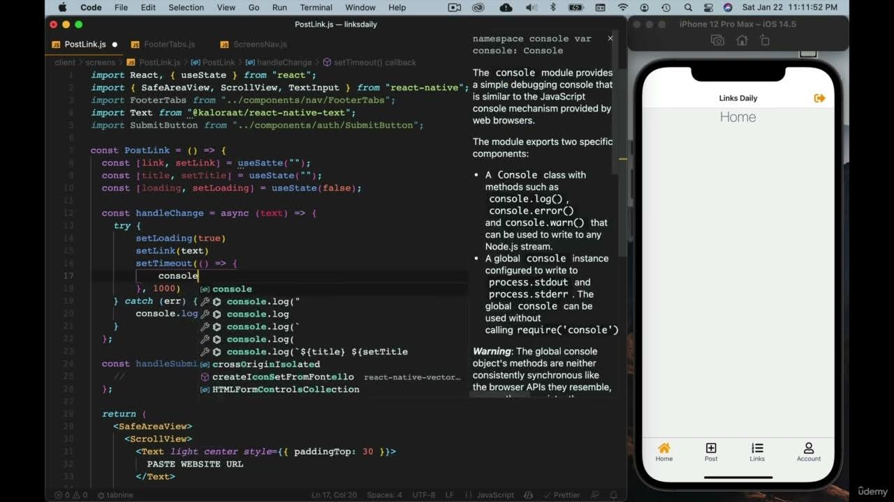 React Native Text input for post link || React Native beginner tutorial ...