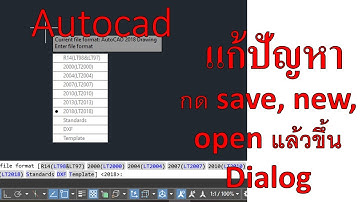 แก้ปัญหาใน Autocad กด Save, Save as, Open, New แล้วขึ้นเป็นกล่องข้อความ