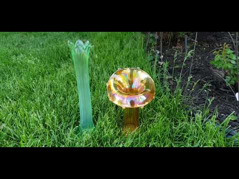 Antique Depression And Vaseline Glass Vases