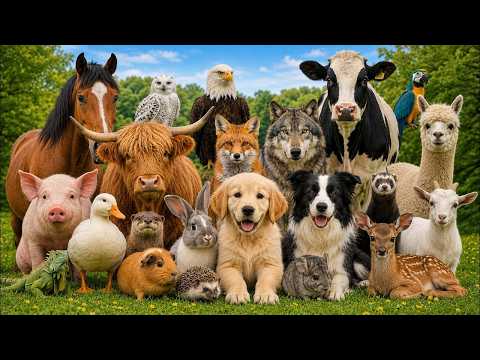 Animal sound for kids 🦒🐧🐱 Cute Animal Sound Learn Wild and Farm Animals