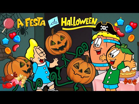 The Halloween Party - Barrel, Rafa and Cabeção on Halloween, with Witch Inorica.