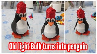 Turn an Old Light Bulb into a Cute Penguin | DIY Trash to Treasure screenshot 3
