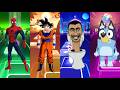Spider-Man vs Goku vs Skibidi vs Bluey 😱 Tiles Hop Impossible Beat