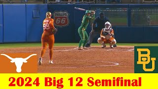 Baylor vs Texas Softball Game Highlights, 2024 Big 12 Tournament Semifinal