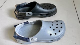 Crocs All Terrain Clog Black vs Grey Comparison (on feet) #crocs