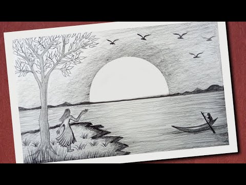 sketch pencil drawing scenery Nature / shows step by step painting process  — Steemit