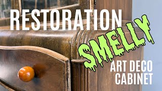 RESTORATION of SMELLY Art Deco Cabinet! 🤢