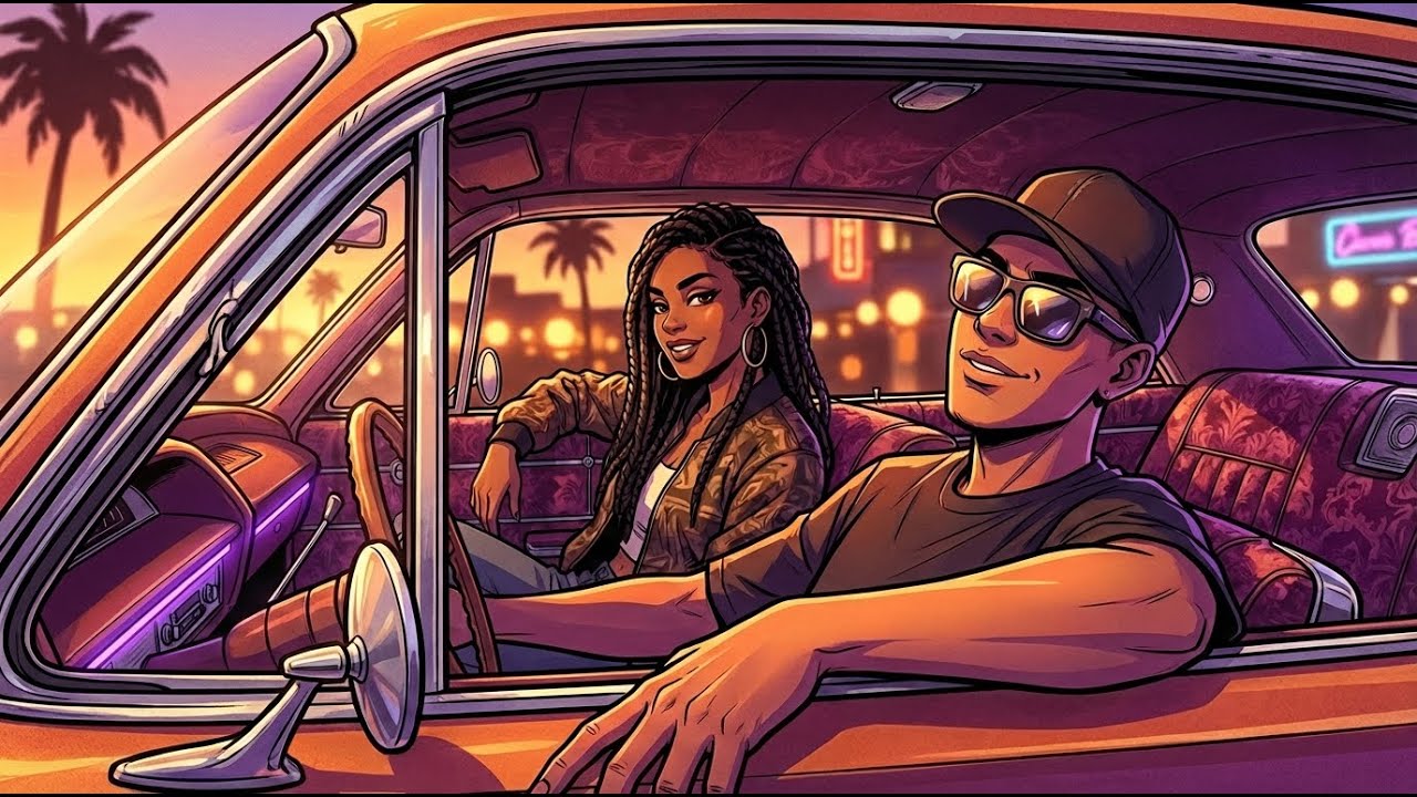 Закат на западном побережье 🌴 Расслабляющий G-Funk чилл-рэп | Атмосфера ночной поездки