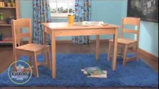 KidKraft Natural Rectangle Table & 2 Chair 26681 - Solid Wooden Kids Set Visit http://www.pretendplaykitchenshop.com/kidkraft-natural-re...table-2-chair-set-26681 to see more! KidKraft Natural
