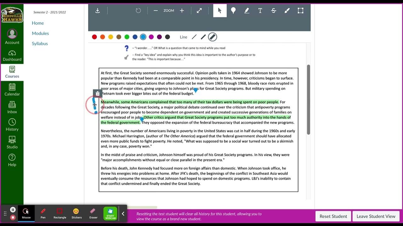 student annotation assignment in canvas