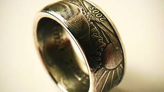.999 FINE 1 OZT SILVER EAGLE COIN RING!!!