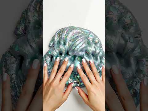Iridescent Mermaid Pearl Slime ASMR! 🧜‍♀️✨ #ASMR #Slime #Shorts #OddlySatisfying #SlimeASMR