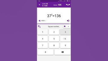 Math Tricks - Training mode - square numbers between 30 and 39 - level 053 (Number Keyboard)