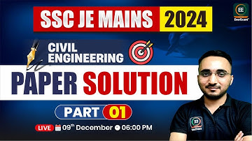 SSC JE MAINS 2024 paper solution part -01 by Avnish Sir | Everexam #sscje #civilengineering