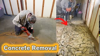 Concrete Removal for a Basement Bathroom