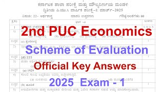 2nd PUC Economics Scheme of Evaluation March 2025 Exam-1 | Official Key Answers | PUC 2nd year