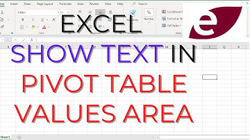 I Learned an Easy Way How to Show Text in the Pivot Table Values Area in Excel