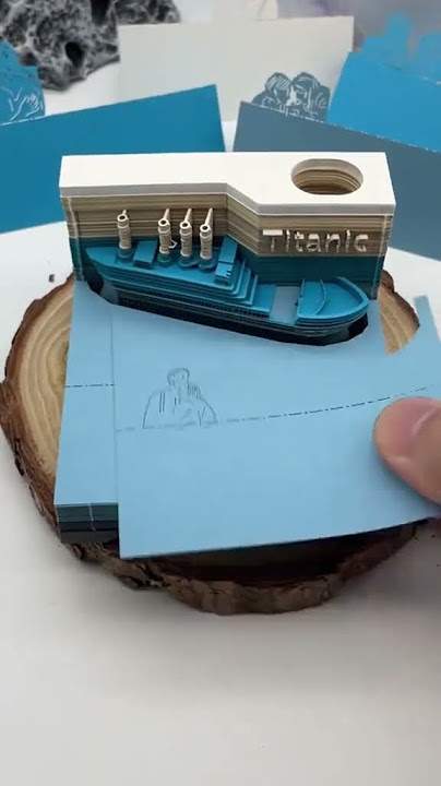Titanic shaped 2024  calendar sheets 3d memo pad#3dart #memopad #3dmemopad #giftideas #diy  #craft