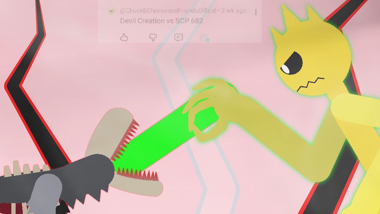 Devil's Creation Vs Scp-682 [-Scp Foundation Vs Trevor henderson Mythos-].