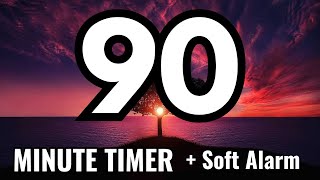 🌅 90 Minutes Timer in a Sunset at Sea 💤 No Music, Calm 💤 Soft Alarm
