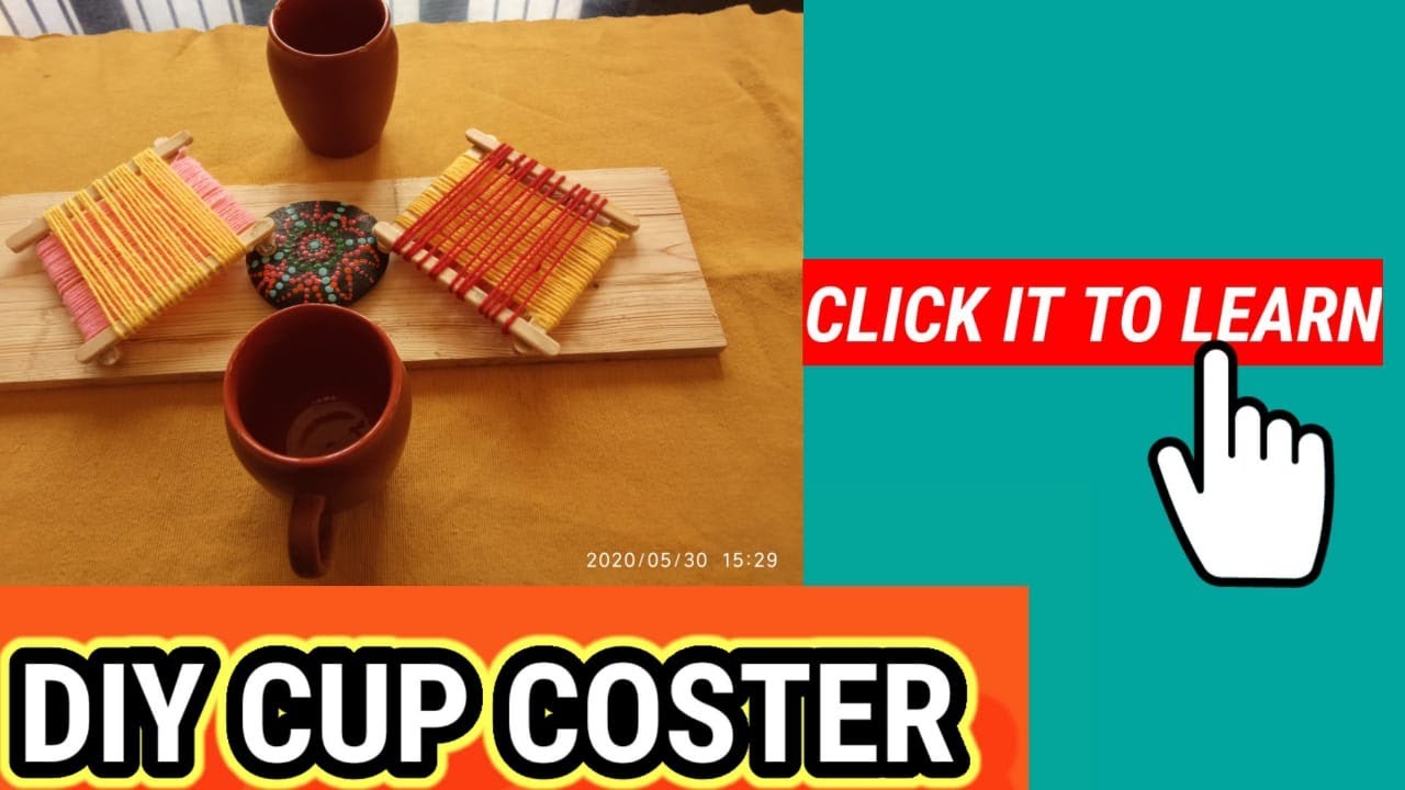 DIY CUP COASTERLEARN TO MAKR ITVERY EASYKIYARA ART STUDIO YouTube