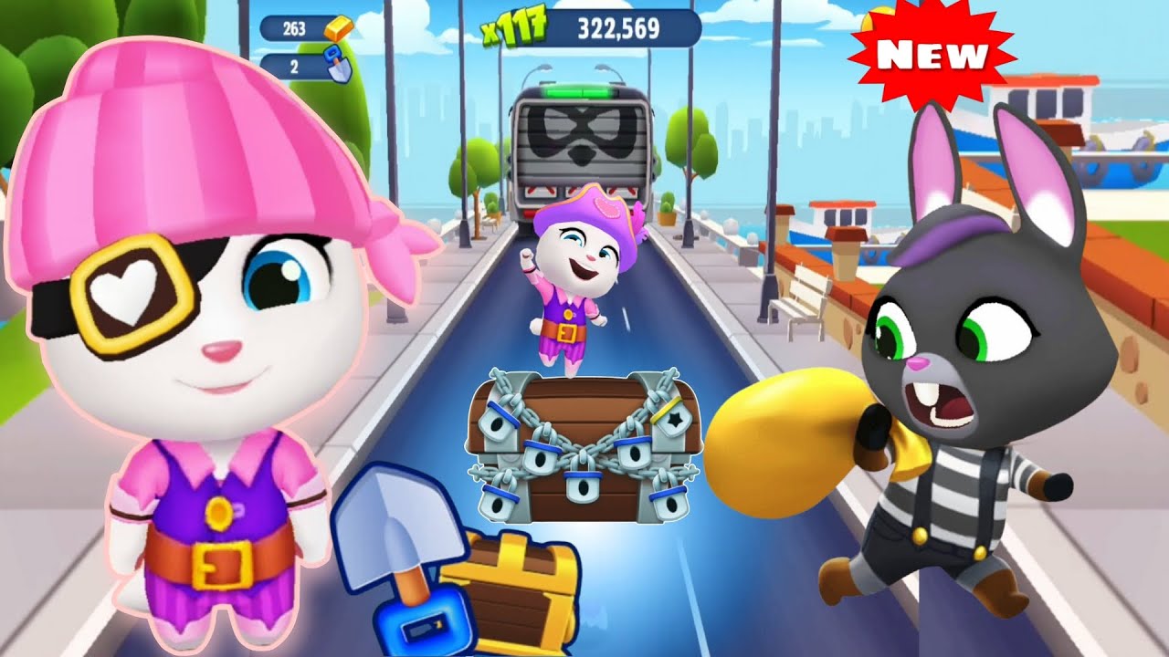Talking Tom Gold Run New Character Update - Angela Pirate - Treasure Hunt - Android iOS