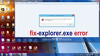 How to remove explorer.exe error message in windows 7 ,8,8.1