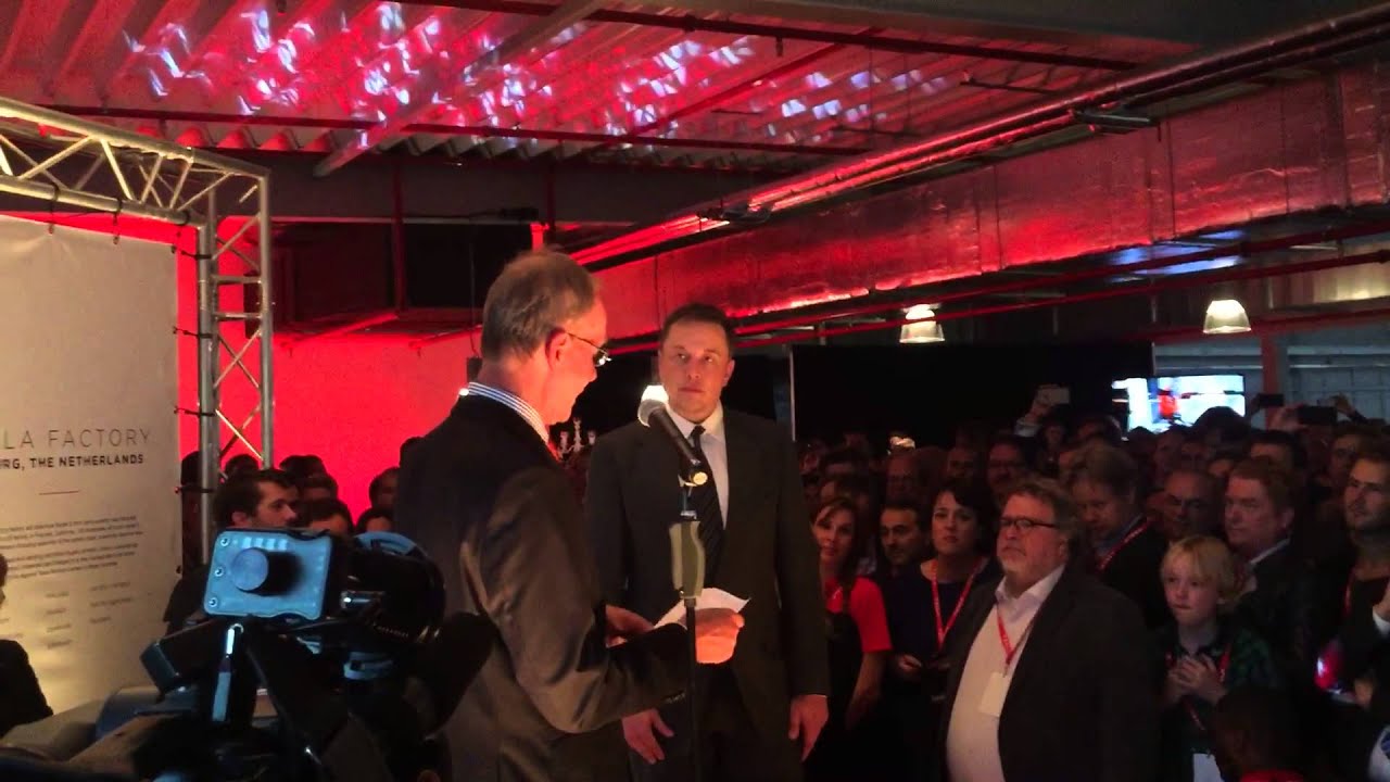 Tesla factory opening Tilburg Elon Musk - YouTube