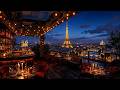 Elegant Jazz Saxophone in Paris Rooftop Bar Ambience - Relaxing Background Music for Study, Sleep